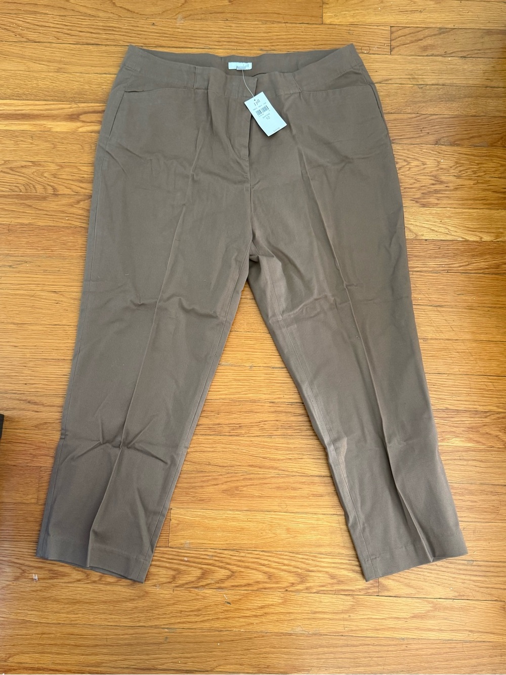 J. Jill Women's Size 12 Shiitake Khaki Brown Cropped Pants New With Tags